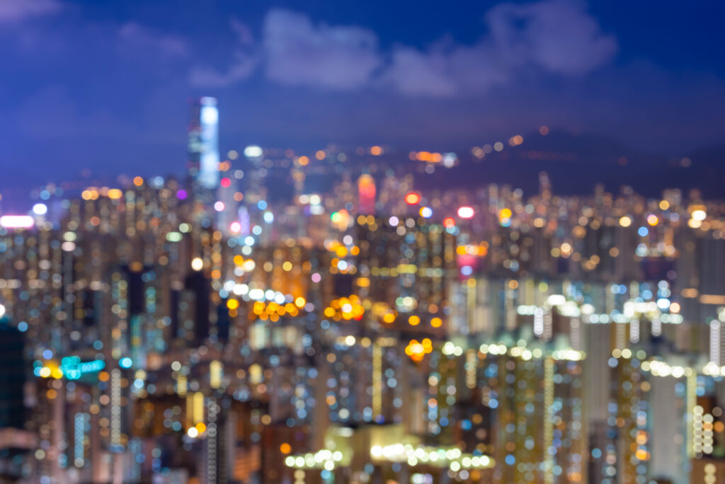 cityscape view hong kong night