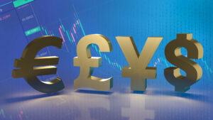 gold money symbol chart background business concept 3d rendering