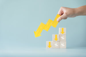 yellow paper cut arrow going down negative trend o 2023 11 27 05 37 19 utc